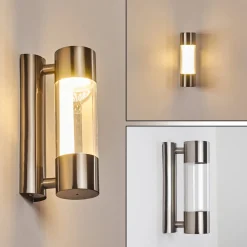 Applique Murale D'Exterieur Caivano Led Nickel Mat, 1 Lumiere