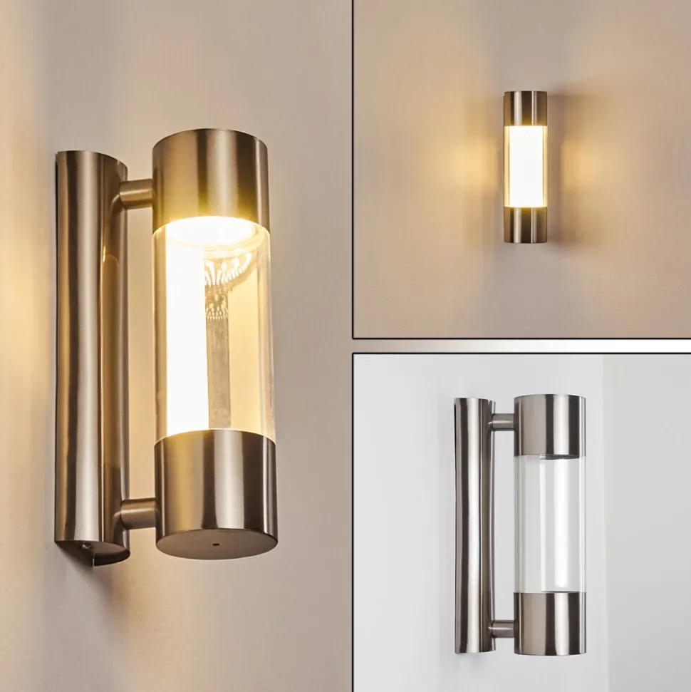 Applique Murale D'Exterieur Caivano Led Nickel Mat, 1 Lumiere