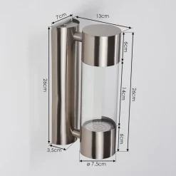 Applique Murale D'Exterieur Caivano Led Nickel Mat, 1 Lumiere