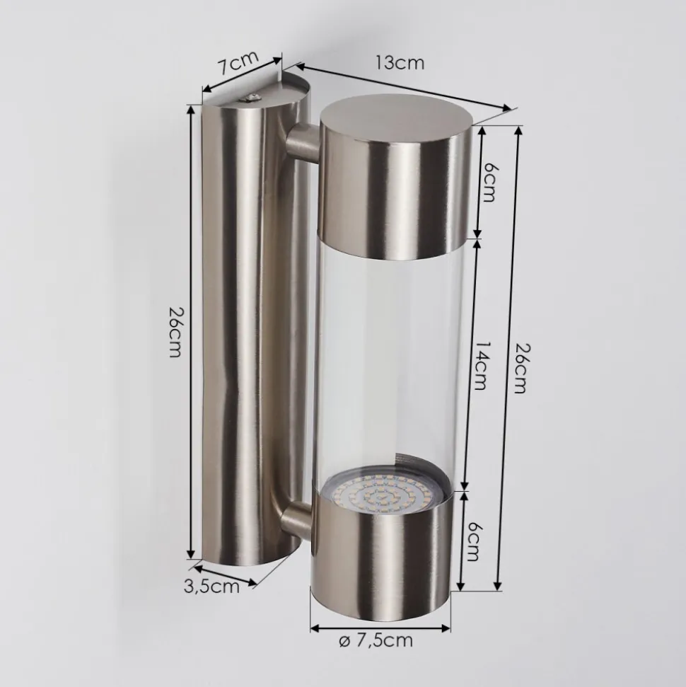 Applique Murale D'Exterieur Caivano Led Nickel Mat, 1 Lumiere