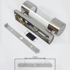 Applique Murale D'Exterieur Caivano Led Nickel Mat, 1 Lumiere