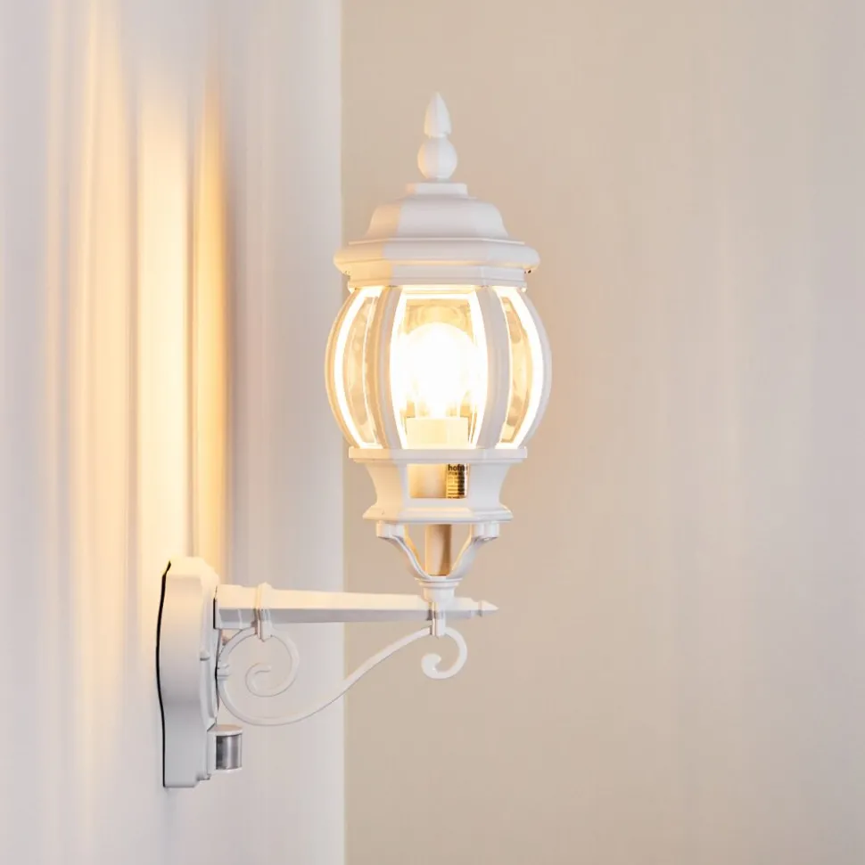 Applique Murale D'Exterieur Lentua Blanc, 1 Lumiere, Detecteur De Mouvement