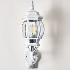 Applique Murale D'Exterieur Lentua Blanc, 1 Lumiere, Detecteur De Mouvement