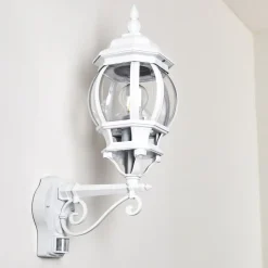 Applique Murale D'Exterieur Lentua Blanc, 1 Lumiere, Detecteur De Mouvement