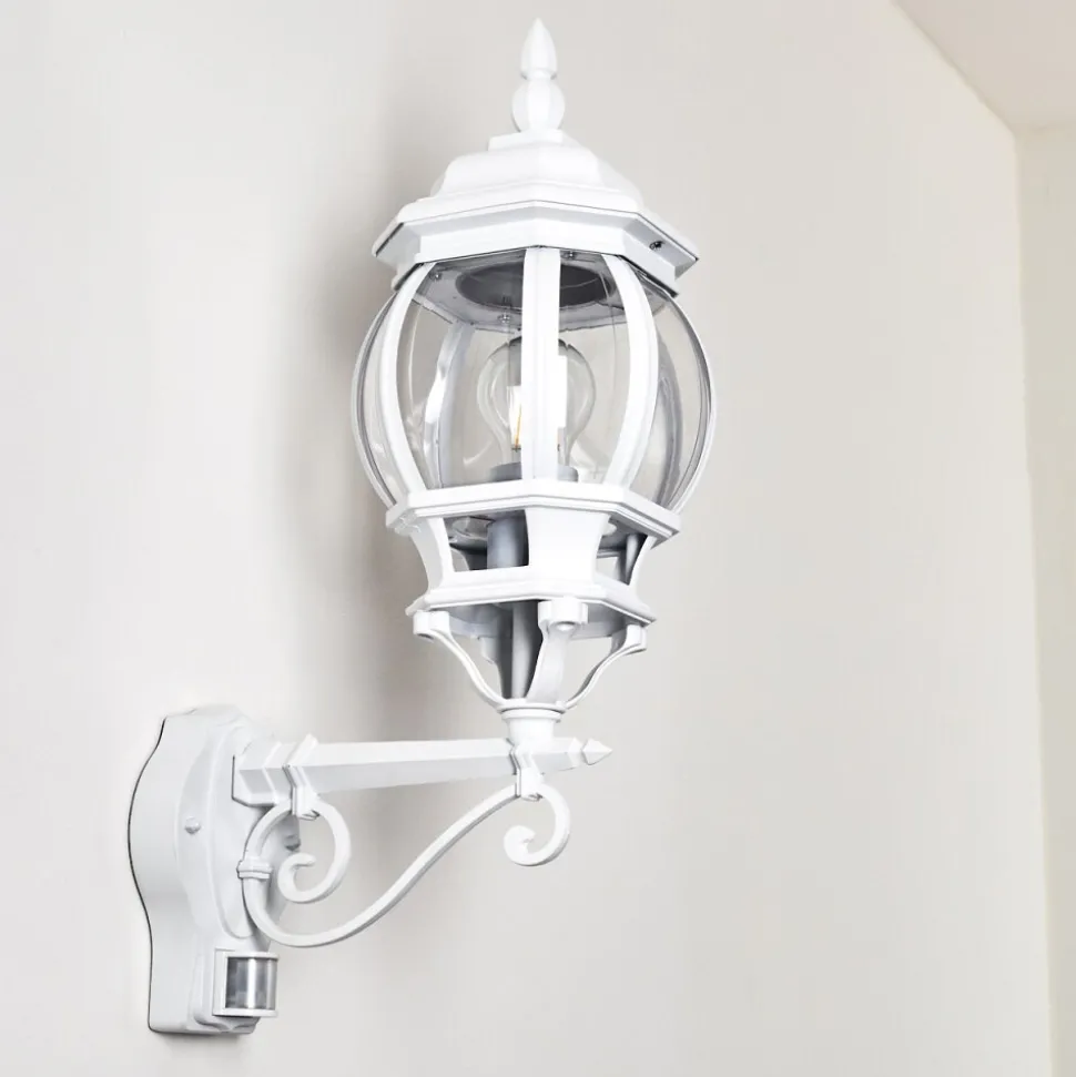 Applique Murale D'Exterieur Lentua Blanc, 1 Lumiere, Detecteur De Mouvement