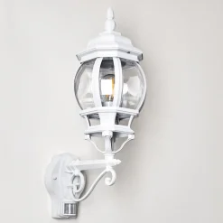 Applique Murale D'Exterieur Lentua Blanc, 1 Lumiere, Detecteur De Mouvement