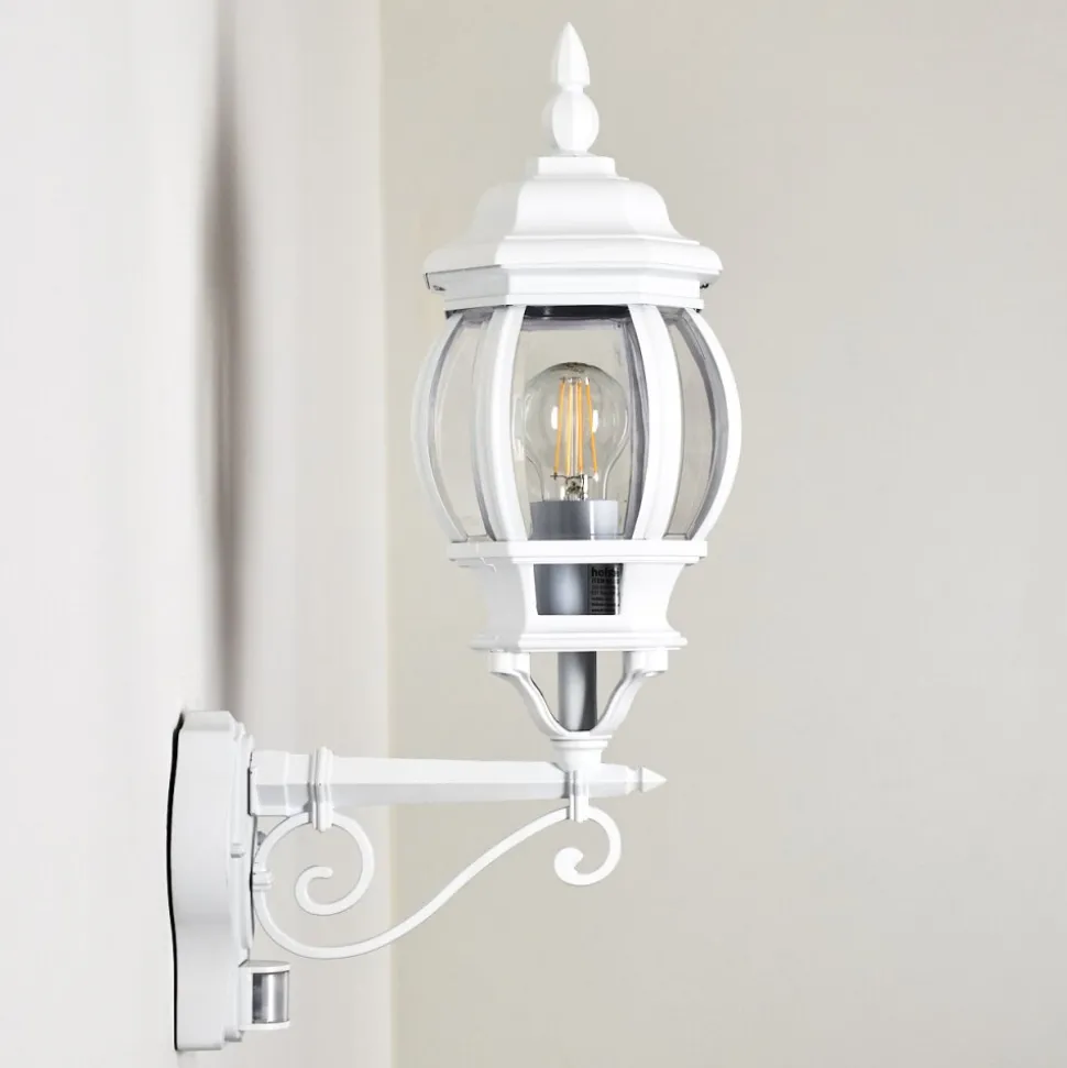 Applique Murale D'Exterieur Lentua Blanc, 1 Lumiere, Detecteur De Mouvement