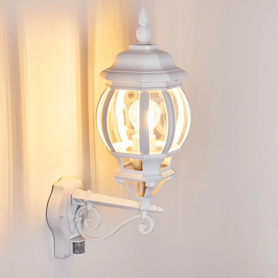 Applique Murale D'Exterieur Lentua Blanc, 1 Lumiere, Detecteur De Mouvement