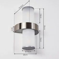 Applique Murale D'Exterieur Parawa Acier Inoxydable, 2 Lumieres