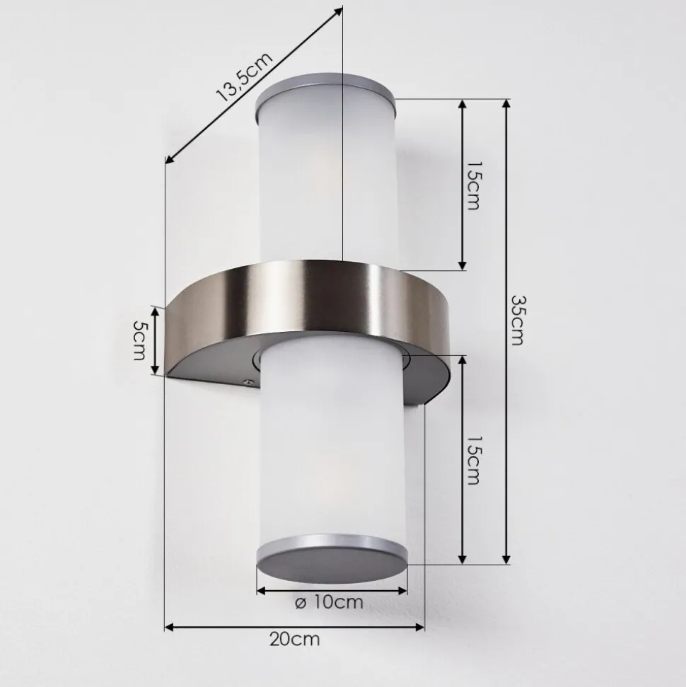 Applique Murale D'Exterieur Parawa Acier Inoxydable, 2 Lumieres