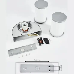 Applique Murale D'Exterieur Parawa Acier Inoxydable, 2 Lumieres