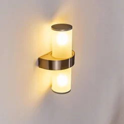 Applique Murale D'Exterieur Parawa Acier Inoxydable, 2 Lumieres