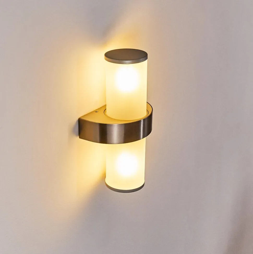 Applique Murale D'Exterieur Parawa Acier Inoxydable, 2 Lumieres