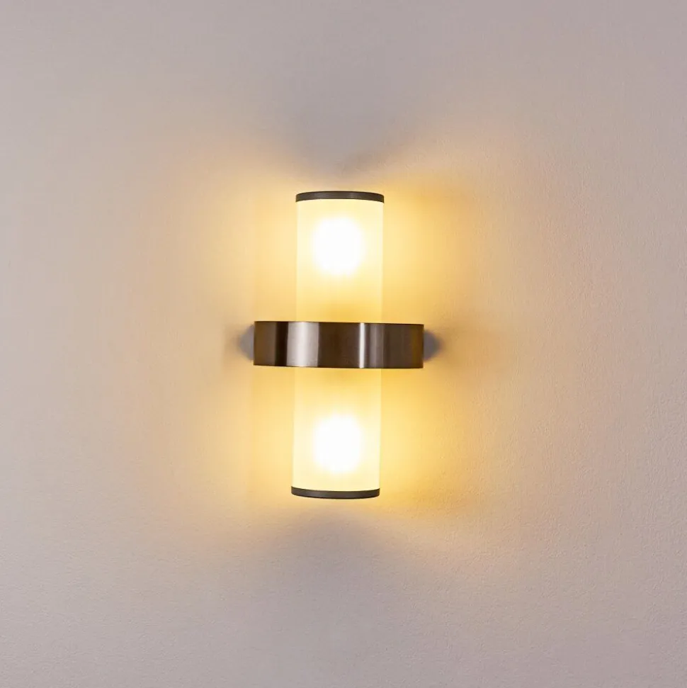 Applique Murale D'Exterieur Parawa Acier Inoxydable, 2 Lumieres