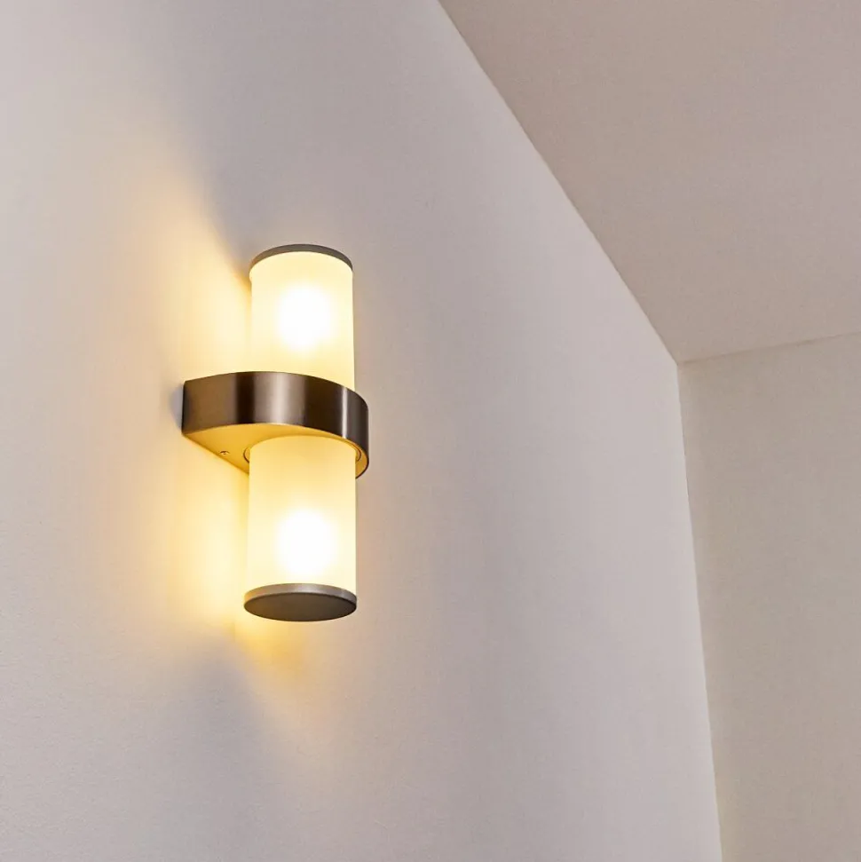 Applique Murale D'Exterieur Parawa Acier Inoxydable, 2 Lumieres