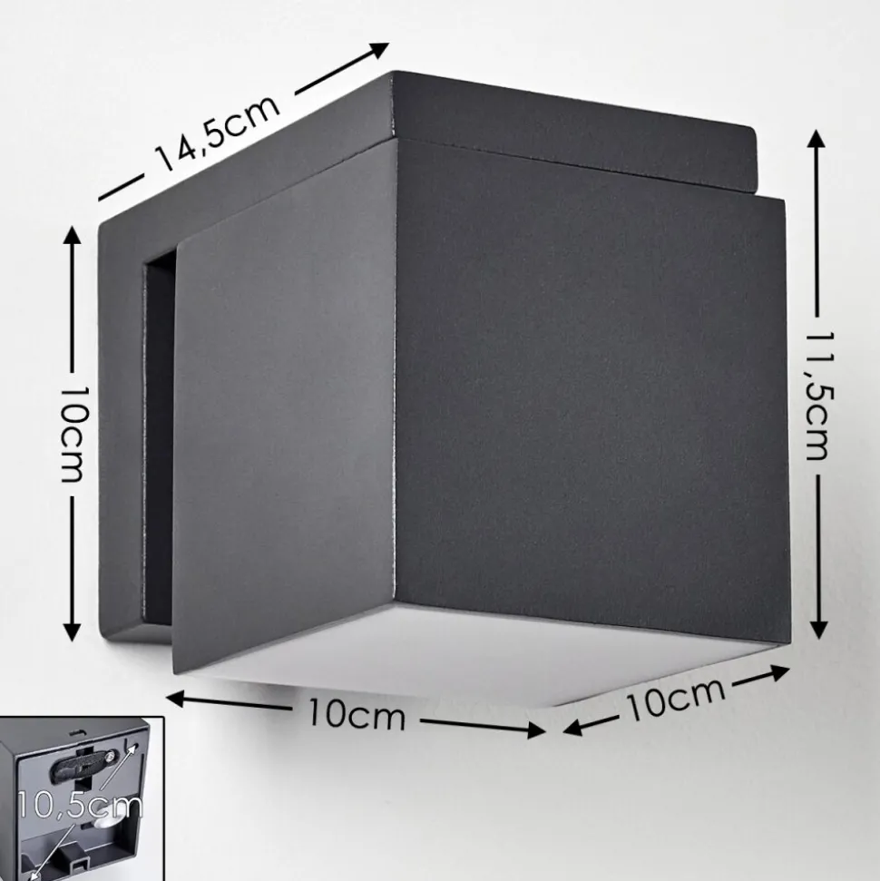 Applique Murale D'Exterieur Swanek Led Anthracite, 1 Lumiere