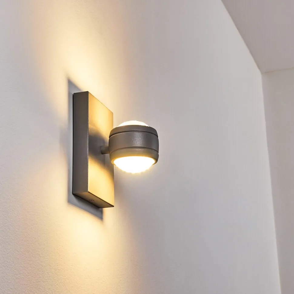 Applique Murale D'Exterieur Arsego Led Gris, 2 Lumieres