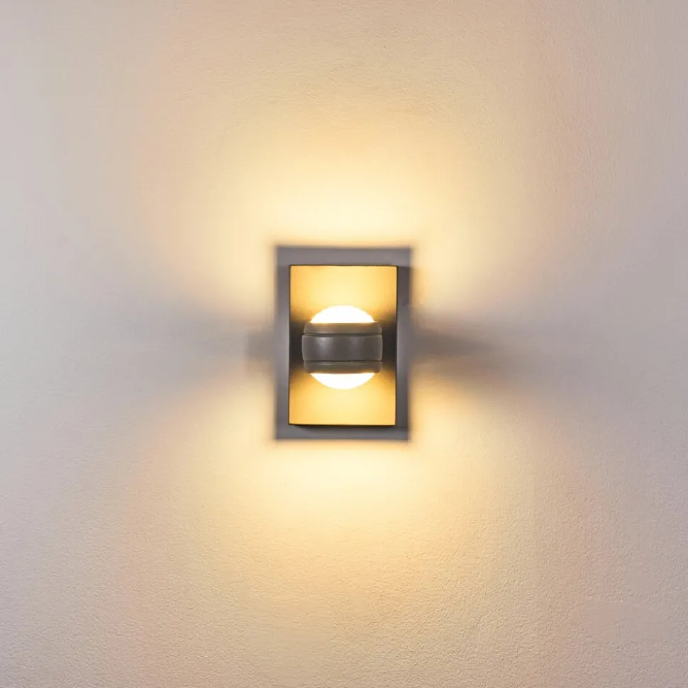 Applique Murale D'Exterieur Arsego Led Gris, 2 Lumieres
