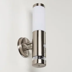 Applique Murale D'Exterieur Walise Acier Inoxydable, 1 Lumiere, Detecteur De Mouvement
