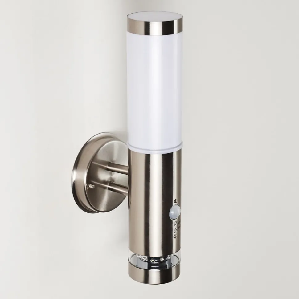 Applique Murale D'Exterieur Walise Acier Inoxydable, 1 Lumiere, Detecteur De Mouvement