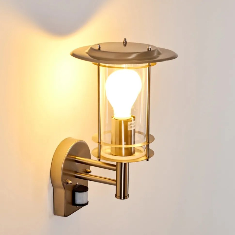 Applique Murale D'Exterieur Mulo Acier Inoxydable, 1 Lumiere, Detecteur De Mouvement
