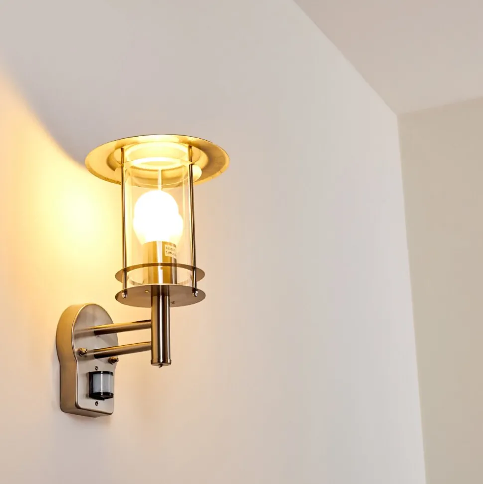 Applique Murale D'Exterieur Mulo Acier Inoxydable, 1 Lumiere, Detecteur De Mouvement