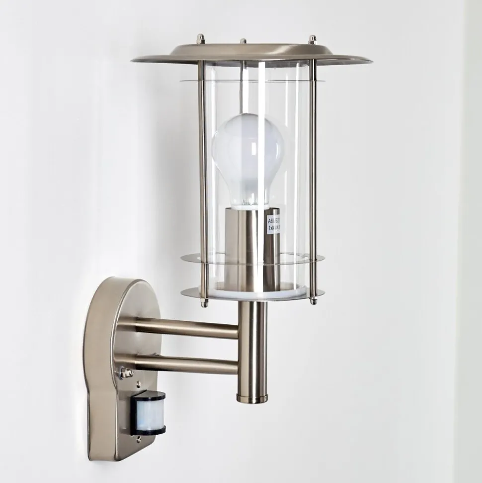 Applique Murale D'Exterieur Mulo Acier Inoxydable, 1 Lumiere, Detecteur De Mouvement