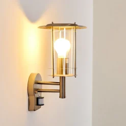 Applique Murale D'Exterieur Mulo Acier Inoxydable, 1 Lumiere, Detecteur De Mouvement