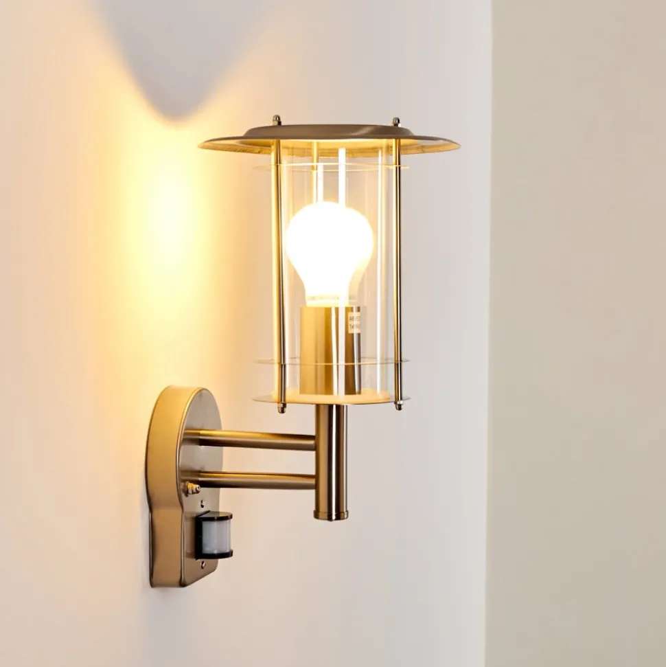Applique Murale D'Exterieur Mulo Acier Inoxydable, 1 Lumiere, Detecteur De Mouvement