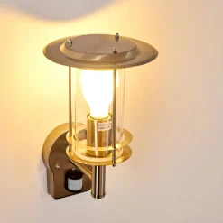 Applique Murale D'Exterieur Mulo Acier Inoxydable, 1 Lumiere, Detecteur De Mouvement