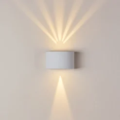 Applique Murale D'Exterieur Windhoek Led Blanc, 2 Lumieres