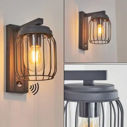 Applique Murale D'Exterieur Foothills Anthracite, 1 Lumiere, Detecteur De Mouvement