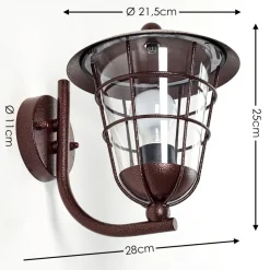 Applique Murale D'Exterieur Sonvil Brun, 1 Lumiere