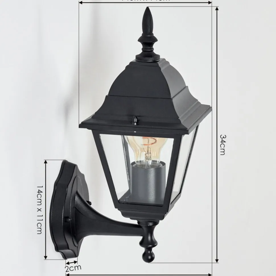 Applique Murale D'Exterieur Naofe Noir, 1 Lumiere
