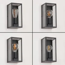 Applique Murale D'Exterieur Hakkas Noir, 1 Lumiere