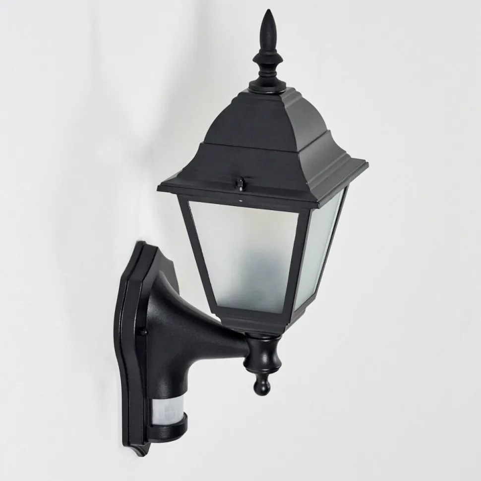 Applique Murale D'Exterieur Naofe Noir, 1 Lumiere, Detecteur De Mouvement