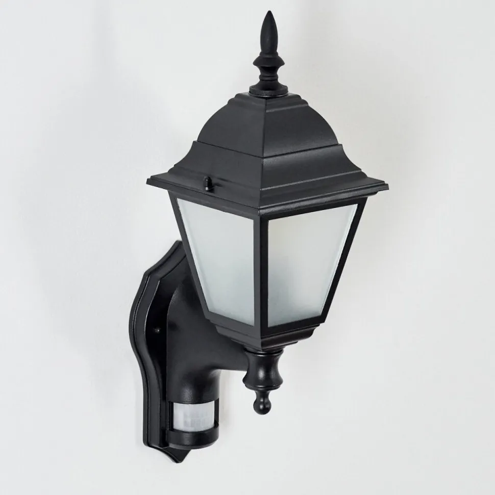 Applique Murale D'Exterieur Naofe Noir, 1 Lumiere, Detecteur De Mouvement