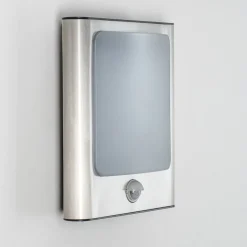 Applique Murale D'Exterieur Kimola Led Nickel Mat, 1 Lumiere, Detecteur De Mouvement