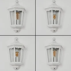 Applique Murale D'Exterieurhongkong Blanc, 1 Lumiere