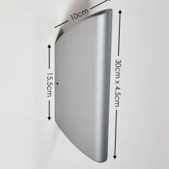 Applique Murale D'Exterieur Gatunga Led Argente, 2 Lumieres