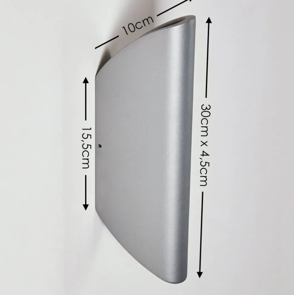 Applique Murale D'Exterieur Gatunga Led Argente, 2 Lumieres