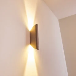 Applique Murale D'Exterieur Gatunga Led Argente, 2 Lumieres