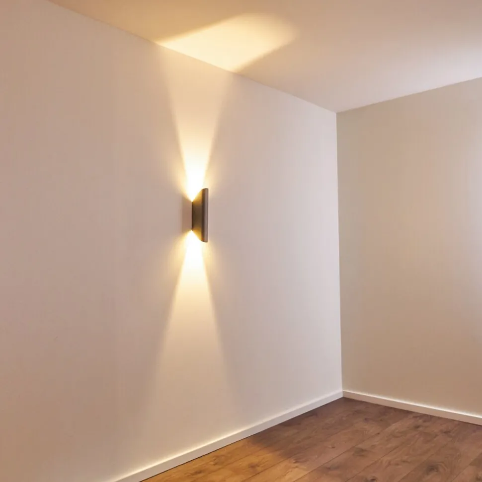 Applique Murale D'Exterieur Gatunga Led Argente, 2 Lumieres