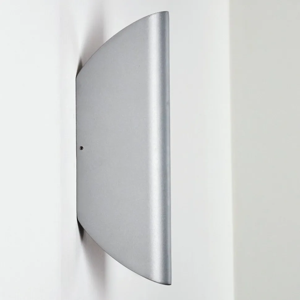 Applique Murale D'Exterieur Gatunga Led Argente, 2 Lumieres