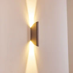 Applique Murale D'Exterieur Gatunga Led Argente, 2 Lumieres
