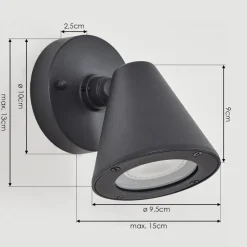 Applique Murale D'Exterieur Fornaboda Anthracite, 1 Lumiere