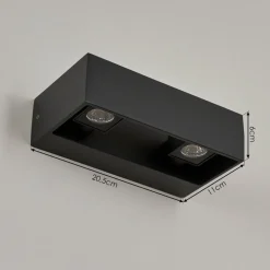 Applique Murale D'Exterieurfletcher Led Anthracite, 2 Lumieres