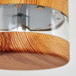 Applique Murale D'Exterieur Tenvik Led Brun, Couleur Bois, 2 Lumieres, Detecteur De Mouvement