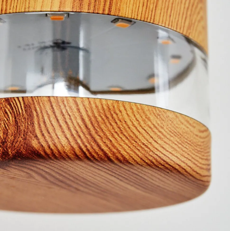 Applique Murale D'Exterieur Tenvik Led Brun, Couleur Bois, 2 Lumieres, Detecteur De Mouvement