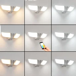 Applique Murale D'Exterieurcarnetin Led Blanc, 2 Lumieres, Detecteur De Mouvement